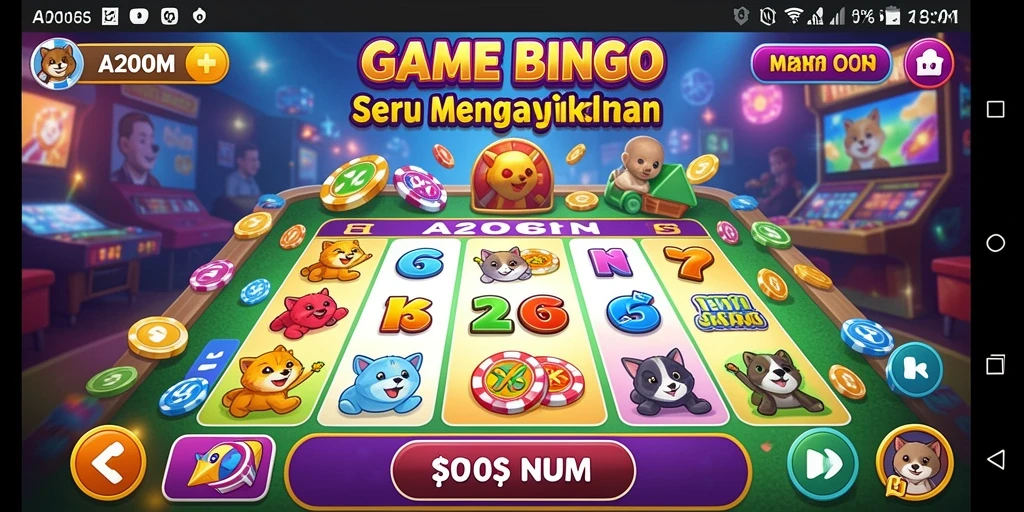 Gameplay seru A200M dengan berbagai pilihan Bingo.