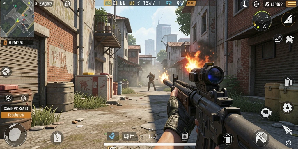 Tampilan gameplay menegangkan dari EMON77 dalam aksi.