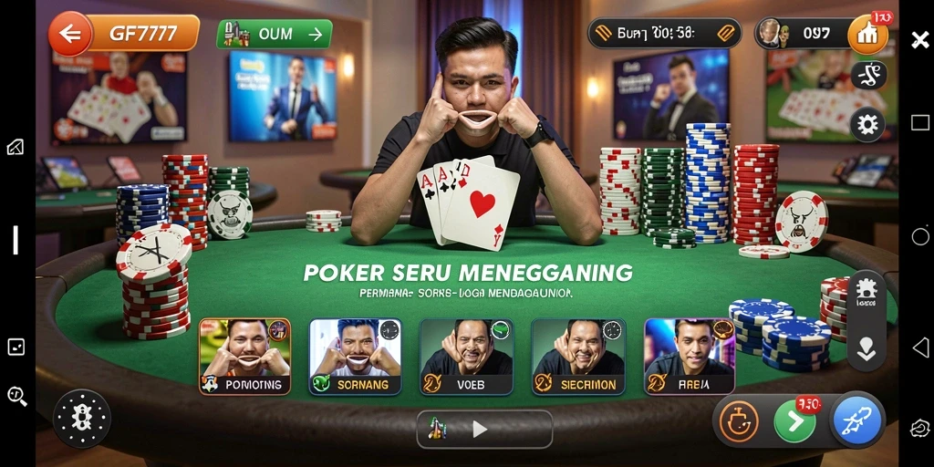 Tampilan gameplay poker seru di GF777 dengan grafis menawan.