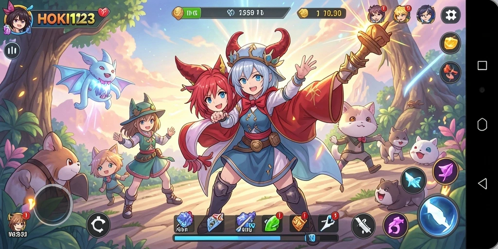 Gameplay seru dalam HOKI123 dengan karakter anime terkenal.