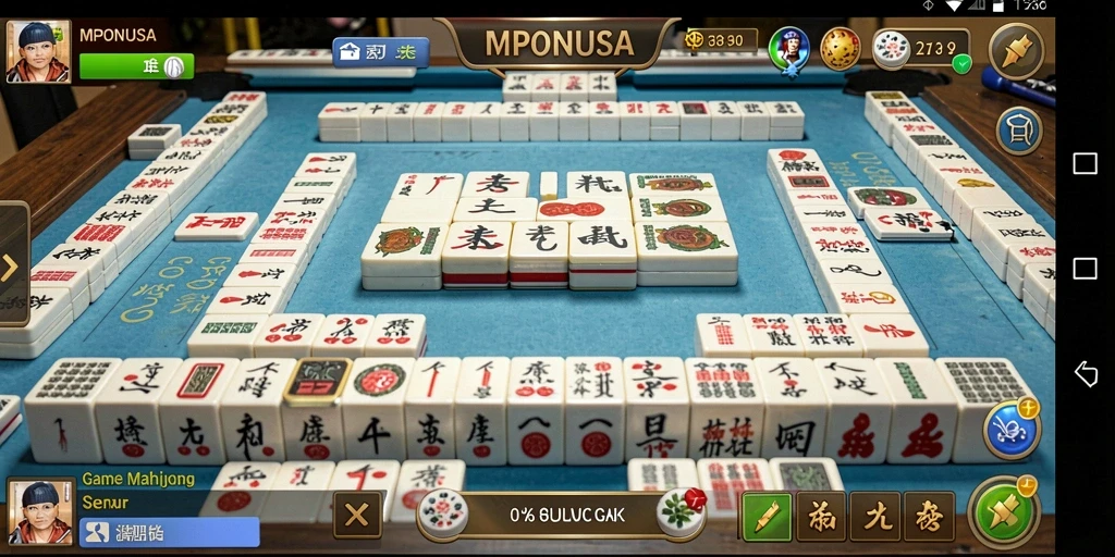 Tampilan gameplay Mahjong yang menawan di MPONUSA.