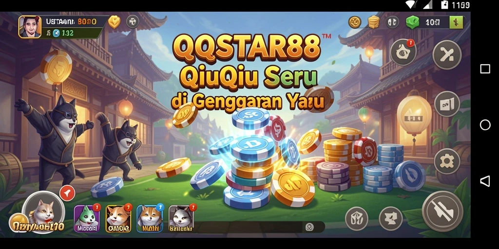 Screenshot QQSTAR88 menampilkan momen seru dalam permainan QiuQiu.