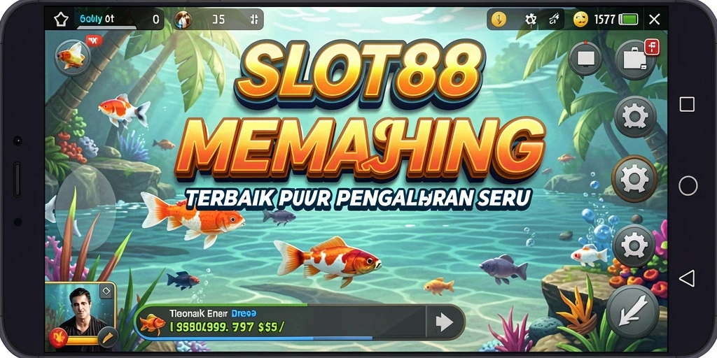 Screenshot gameplay SLOT88 menampilkan pemain menangkap ikan di lautan yang menakjubkan.