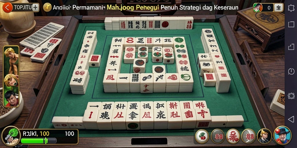 Tampilan menarik dari gameplay Mahjong di TOPJITU.
