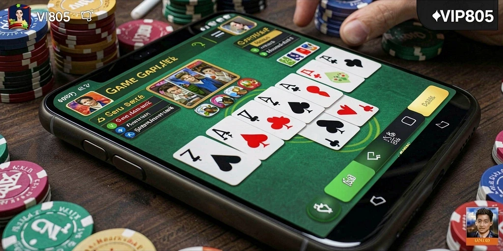 Tampilan menarik dari gameplay Gaple di VIP805 yang seru.