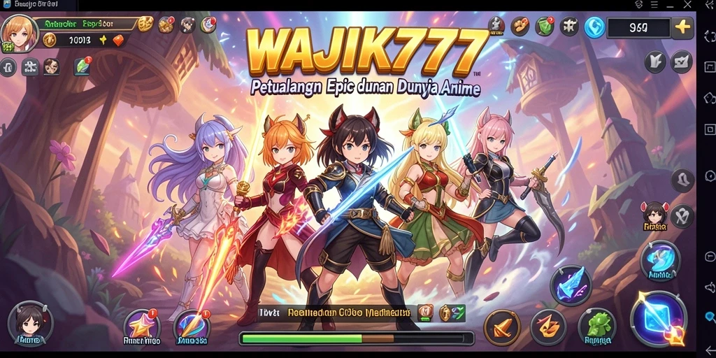 Screenshot gameplay WAJIK777 menunjukkan aksi karakter anime.
