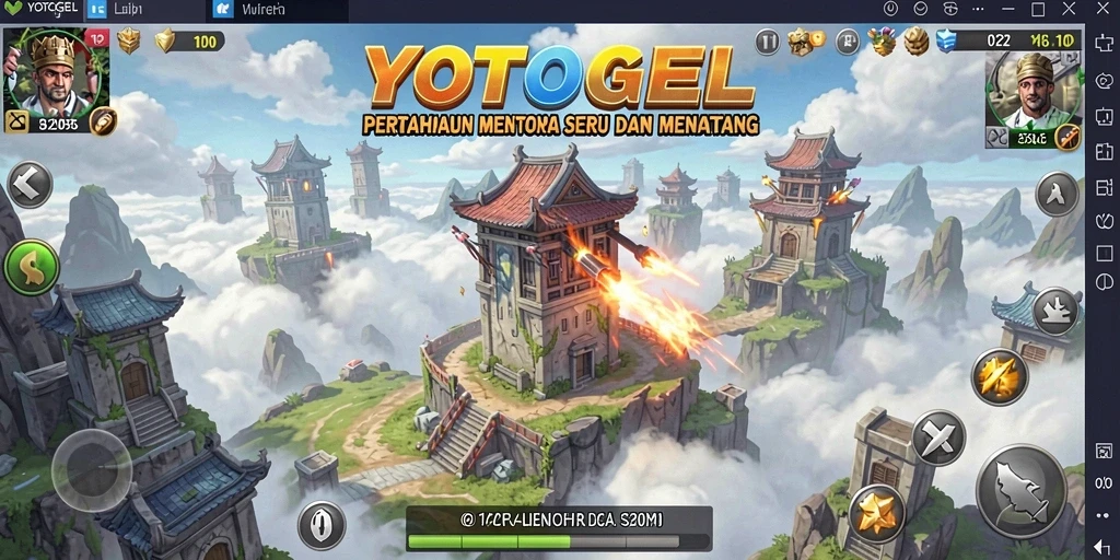 Tampilan gameplay YOTOGEL yang intens dalam pertempuran Tower Defense.